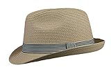Black Jungle Peron Strohhut Sommerhut Strandhut Freizeithut Natur Trilby (Natur, 58 cm)