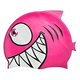 Leichte Kinder-Badekappe, Cartoon-Fischform, Silikonhüte für langes und kurzes Haar, Kinder für Kinder