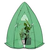 VOUNOT Gewächshaus Foliengewächshaus für Balkon, Garten, überwinterungszelt für Pflanzen, Tomatengewächshaus Winterfest Stabil, 160x160x180cm Grün