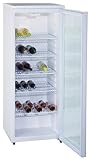 SCHOEPF GKS255S Flaschenkühlschrank | Getränkekühlschrank | Glasfront | Freistehend | 5 Ablagen | Weiß | 143 x 55 cm