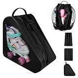 flintronic Rollschuhtasche,Inliner Tasche Kinder Skatertasche Schlittschuhe Tasche mit Verstellbarem Schultergurt, Große Kapazität (Schwarz)