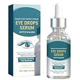Augentropfen zur Linderung von Rötungen - 30 ml Lösung für trockene Augen für Kinder, Senioren mit Komfortfunktion, Augenschmiermittel für Zuhause, Studienarbeit, Reisen, Nacht, tragbare Flasche