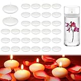 LFBEST 32 Stück Schwimmkerzen Weiss, Kerzen Schwimmende, Rauchfreie Schwimmende Kerzen, Wasserkerzen für Valentinstag, Hochzeiten, Verlobungsfeiern und Weihnachtsdekorationen
