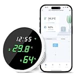 WLAN Thermometer - KKMOL WIFI Thermometer, Wlan Thermometer mit App, Thermometer Wlan, Hygrometer Wlan, Temperaturfühler Wlan, Smart Thermometer für Weinkeller, Gewächshaus, Garage