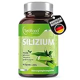 Redfood® Silizium Kapseln hochdosiert - 90 Kapseln für 3 Monate - 667mg - organisches Silica hochdosiert aus Bambusextrakt pro Kapsel - Ohne Zusätze, in Deutschland produziert Vegan