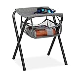 Relaxdays Campinghocker mit Tasche, faltbar, ohne Lehne, Camping, Garten, tragbarer Sitzhocker, HBT 40x35x30 cm, grau