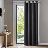 Deconovo Vorhänge Blickdicht Verdunklungsvorhang H214 x B132 cm Gardine mit Ösen Raumteiler Vorhang Wohnzimmer Thermogardine Wärmeisolierung Dunkelgrau, 1 Stück