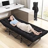 Übergroßes Campingbett mit dicker Polsterung, tragbares, faltbares Schlafbett für Reisen, Zuhause, Büro, Nickerchen, Strand, robuste Unterstützung bis zu 272 kg