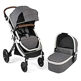 CHIC 4 BABY 177 21 Kombi-Kinderwagen Torre, Set mit Babywanne, Sportsitz und Maxi-Cosi-Adapter, grau