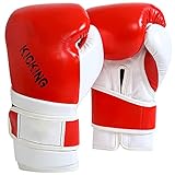 borfieon Boxhandschuhe Boxen MMA Muay Thai Training, Elastisch Coachinghandschuhe Handgelenkbandagen, Kampfsport Sparring Punchinghandschuhe, Boxsack Punchingbälle Boxing Gloves, Red,16oz