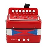 BAFOVY Kinderakkordeon, Educational 7 Key 2 Bassmusikinstrument mit Gürtelschnalle, 10 Keys Control Musical Instrumente für Kinder Anfänger Leichtes Gewicht für Musikausbildung,