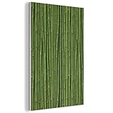 MuchoWow© Filz Bild als Akustikpaneele 40x60 cm Schlafzimmer Bilder Wand Deko Wohnzimmer Modern Wanddeko Schallschutz Akustikbild Abosrber Gebogen - Stöcke - Grün - Bambus