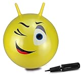 Jamara 460459 Hüpfball Eye BPA-Frei bis 50 kg fördert den Gleichgewichtssinn und die motorischen Fähigkeiten robust und widerstandsfähig pflegeleicht gelb