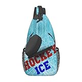Eisspuren Schlittschuhlaufen Hockey Winter Draufsicht Herren Damen Brusttasche Mehrere Taschen Sling Bag Leichte Crossbag Für Radfahren Alltag Reisen Outdoor