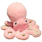 Oktopus Plüschtier, Krake Kuscheltier, Kreative Plüsch Puppe, Oktopus Plüsch Stofftier, Baby Schlafen Beschwichtigen Sie Puppe, Marine Spielzeug Geschenke für Kinder Jungen und Mädchen (90cm,Rosa)