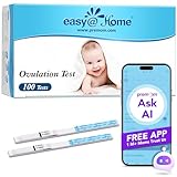 Easy@Home 100 Ovulationstest Kinderwunsch Fruchtbarkeitstest für Frauen Eisprung 25 mIU/ml mit Optimaler Sensitivität - Unterstützt von Premom Fertilitätsmonitor Ovulation APP - 100 LH Test