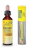 Original RESCURA® Tropfen alkoholfreie Bachblüten-Mischung 20ml + Rescura Plus Vitamine Bonbons, 42g (ehem. Rescue), ohne Alkohol, Vegan, zuckerfrei, mit B5 + B12, Orange-Holunder, Bach-Blütenessenzen