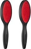 2er Set Professionelle Fusselbürsten für Tierhaare & Kleidung – Doppelseitige Velours- & Silikonbürste, Wiederverwendbarer Flusenentferner mit 5000+ Mikroborsten für Sofa, Auto & Textilien