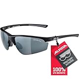 ALPINA TRI-EFFECT 2.0 - Indiv. Anpassbare, Bruchsichere Wechselscheiben Sport- & Fahrradbrille Mit 100% UV-Schutz Für Erwachsene, black matt, One Size