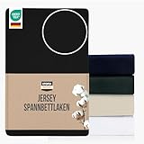 Utopia Bedding Jersey Spannbettlaken, Schwarz, 140 x 200 cm – 25 cm, Bettlaken Baumwollmischung, Zuschnitte für Dicke Matratzen