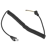 Jectse MIC-Kabeldraht Langlebiges Mikrofonkabel mit Federdesign für -Funkgeräte Glatte Kommunikation Leicht zu Tragen Schwarz für Outdoor-Aktivitäten