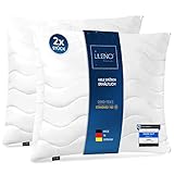 LILENO HOME Kopfkissen 80x80 cm [2er Set] MEDIUM mit 850g Kissen-Füllung - Bett oder Deko Kissen mit Reißverschluss zum Anpassen - Waschbar bis 95° - Sofa-Kissen & Zierkissen für Couch/Bett