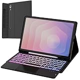 ROOFEI für Samsung Galaxy S11 2025 11 Zoll Hülle mit Tastatur: Tab S11 Tablet 2025 5G Tastatur mit Touchpad & 3-Zozen-7-Farbige Beleuchtung - Deutsches QWERTZ-Layout Tastaturen Hülle mit Pen Halter
