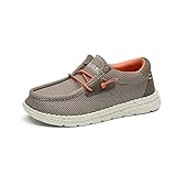 Bruno Marc Jungen Schnürschuhe Mokassins Kinder Flache Slipper Mädchen Slip on Loafer Weich Comfort Klassische Schnürschuhe,Size 35,Khaki,SBLS2213K
