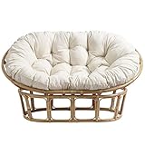 TDHLW Großes Doppel Papasan Sitzkissen Outdoor Wasserdicht Papasan Chair Cushion Hängend/Ei/Schaukel/Hängematte Stuhlkissen Verdicken Komfortable Weiche Garten Stuhlauflage,Weiß,67 * 47 in