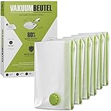 NORDIC® - Vakuumbeutel für Kleidung - 6x Größe S (60x40cm) - BPA Frei - Inkl. Etiketten - Vakuumbeutel klein - Vakuumierbeutel Kleidung - Vacuum Bags