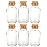 Schramm® Gewürzgläser 150 ml rund 10,3 x 5,8 cm wählbar 6, 12 oder 24 Stück mit Kork Verschluss inkl. Etiketten verschiedene Anzahl wählbar Aufbewahrungsgläser, Größe:6 Stück