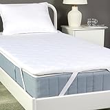 Amazon Basics Matratzentopper Komfortschaum 90W x 200L x 6H cm, Topper mit Waschbarem Bezug, weiß