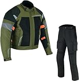 BOSmoto Textilkombi hochwertige Motorradkombi Textil atmungsaktiv wasserdicht (XXXL), Schwarz