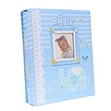 BESPORTBLE 6 Zoll Fotoalbum mit 200 Seiten Blaues Selbstgemacht Erinnerungsbuch aus Sicherem Material zur Aufbewahrung von Babyfotos Transparentes Einsteckalbum für Langzeitarchivierung