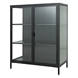 Riess Ambiente Industrial Vitrine DURA Steel - 105cm - transparent schwarz - Glas Metall - Schrank 2 Türen 3 Regalböden