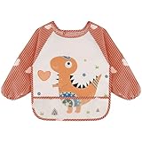 Vancle Baby Lätzchen mit Lange Ärmeln - 1 Stück Wasserdichter Ärmellätzchen mit Bündchen, HautfreundlichesLeicht & Maschinenwaschbar, für Babys im Alter von 3-36 Monaten Kinder, Jungen und Mädchen