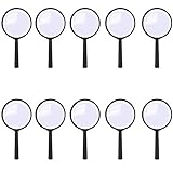 Eterspr 10 PCS Schwarze Lupen Set für Kinder, Handlupe aus Kunststoff, für Vergrößern Sie das Bild, um es zu sehen, Studenten zu Studieren, Kinder Detektivforscher