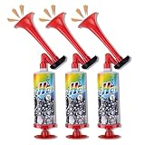 BbiuRer 3 Stück Air Horn, Signalhorn mit Pumpe, Druckluft Fanfare, Handgeführte Pneumatische Horn für Fußballfans, Geburtstagsfeiern und Schiffssicherheitssignale