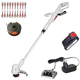 IKRA 2in1 Akku Rasentrimmer IART 2025 inkl. Akku, Ladegerät, Fadenspule & 20x Nylonmesser, 1,9kg leicht