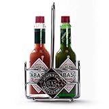 TABASCO Caddy 2 Scharfe Soßen Set - Hochwertiges Tabasco Set mit 2x 60ml Flaschen: Original Red Sauce & Tabasco Jalapeno grüne Sauce im praktischen Caddy