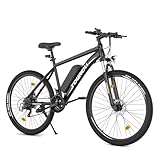 Touroll U1 E-Bikes, 26'/29' E Bike Herren Damen mit Abnehmbarer 36V 13Ah Akku, 250W Motor MTB, E-Mountainbike mit Profi 21-Gang, Elektrofahrrad Ausdauer 55-100KM, CST Off-Road-Reifen (26'')