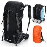 Cozary Wanderrucksack 70L Herren Damen Trekkingrucksack Outdoor Wandern Rucksack Mit Regenabdeckung, Reißfest Wasserdicht mit Belüftungssystem, Mehrere Fächer für Bergsteigen Camping Trekking
