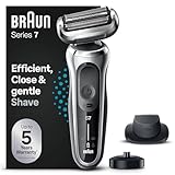 Braun Series 7 Elektrorasierer 360° Flex mit EasyClick Präzisionstrimmer, Rasierer Herren mit Aufsatz, Wet und Dry, Made in Germany, 71-S4200cs, silber