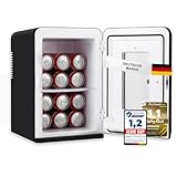 Sommertal KS15 Mini Kühlschrank, kühlen und wärmen, Volumen 15L, 230V für Zimmer Steckdose und 12V DC für Auto, Bierkühlschrank, Getränkekühlschrank, Minibar klein tragbar