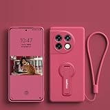 YUMESS Luxuriöse weiche Silikonhülle mit Halterung für OnePlus 11 10 12 9 9R 8 7 7T Pro Nord CE 5G Handyhüllen, Rose Red, für One Plus 9