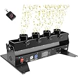 4-Schuss-Konfettiwerfer, Streamer-Kanone, Konfettimaschine, DMX-Fernbedienung, professionelle DJ-Konfettikanone aus elektrischem Papier für Partys, Hochzeiten, Konzerte, Feiern, besondere Anlässe