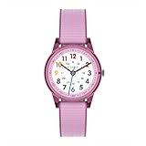 Cander Berlin MNA 0130 F Kinderarmbanduhr Klett Armbanduhr Kinder Mädchen 3 ATM wasserdicht Lernuhr analog pink