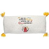 GRUSS & CO Plüschkissen Motiv 'Oma' | Zierkissen, 20 cm x 40 cm, 100% Polyester | Geschenk für Oma, Dekoartikel | 46538