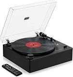 MYKESONIC Automatischer Plattenspieler, Bluetooth Riemenantrieb Vinyl Plattenspieler Magnetische AT-3600L Kartusche Bluetooth In & Out Hi-Fi Stereo Lautsprecher Aux In Kopfhörer RCA Out mit