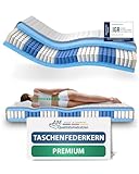 AM Qualitätsmatratzen Premium Taschenfederkernmatratze 90x200cm H1 24cm - Made in Germany & Oeko TEX Siegel - 7 Zonen Federkernmatratze 90x200 mit Lyocell Bezug - Orthopädische Matratze 90x200 H1